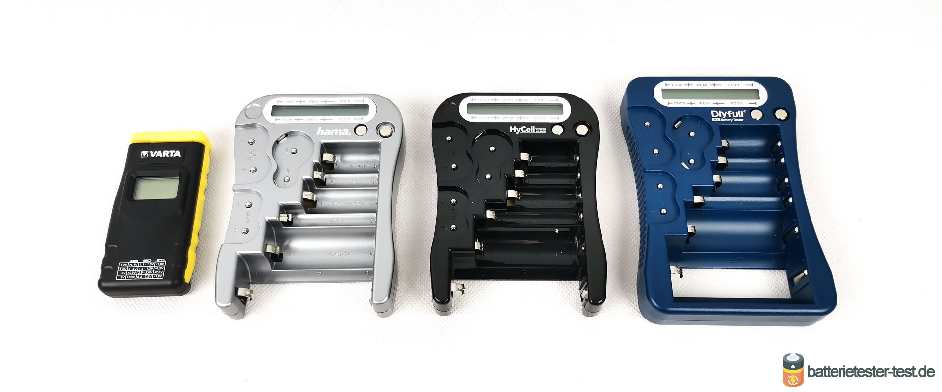 4 digitale Batterietester